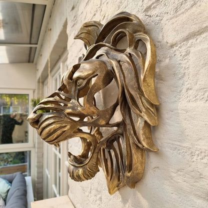 Metalen Leeuwenkop Wanddecoratie