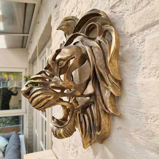 Metalen Leeuwenkop Wanddecoratie