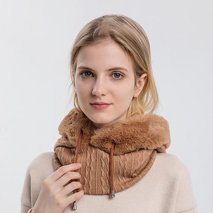 Luxe Gebreide Bont Gevoerde Nekwarmer