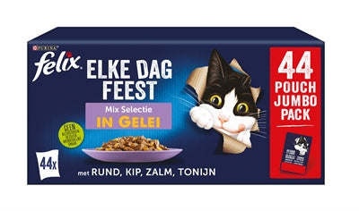 Felix - Pouch Elke Dag Feest In Gelei Mix Box Tonijn / Zalm / Rund / Kip