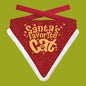 Plenty Gifts - Kerst Bandana Santa's Favorite Cat Rood Goud