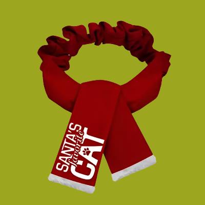 Plenty Gifts Kerst Sjaal Santa's Favorite Cat Rood