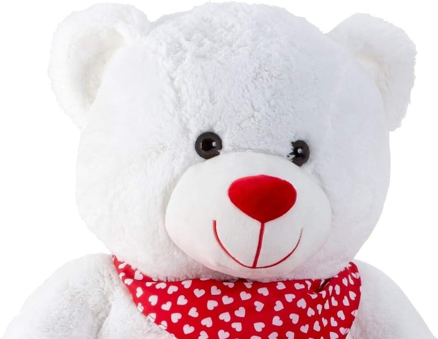 Lifestyle & More Reuze teddybeer knuffelbeer XXL 100 cm groot wit met hart pluche beer knuffel fluweelzacht - om van te houden