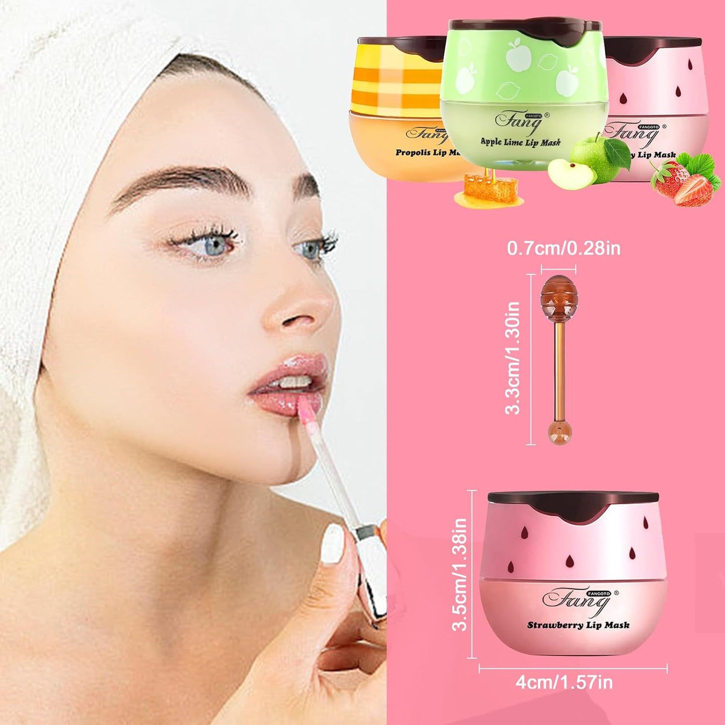 Bee Balsem Lippenbalsem, 3 stuks, honingbalsem, vochtinbrengend lippenmasker voor dag en nacht, lippenverzorging, tegen droge lippen, lipscrub, lippenverzorgingsstift