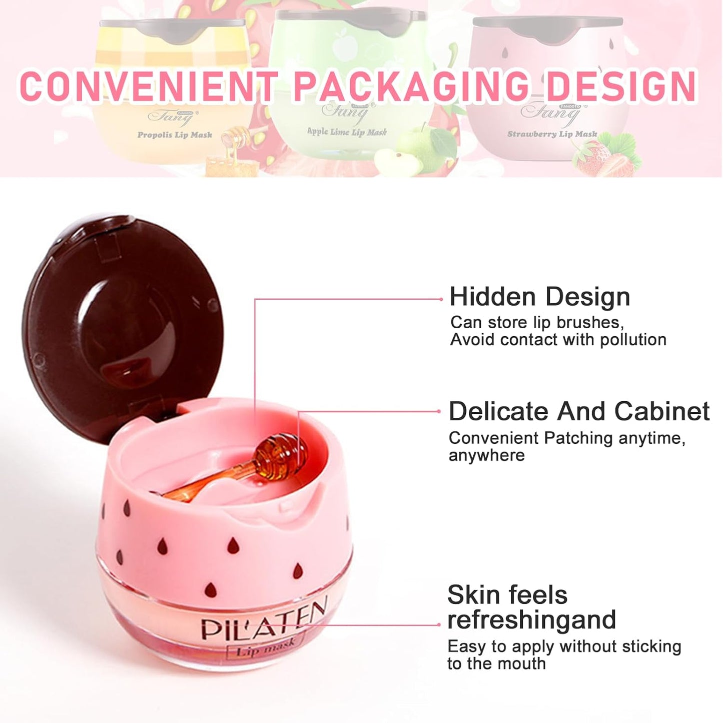 Bee Balsem Lippenbalsem, 3 stuks, honingbalsem, vochtinbrengend lippenmasker voor dag en nacht, lippenverzorging, tegen droge lippen, lipscrub, lippenverzorgingsstift
