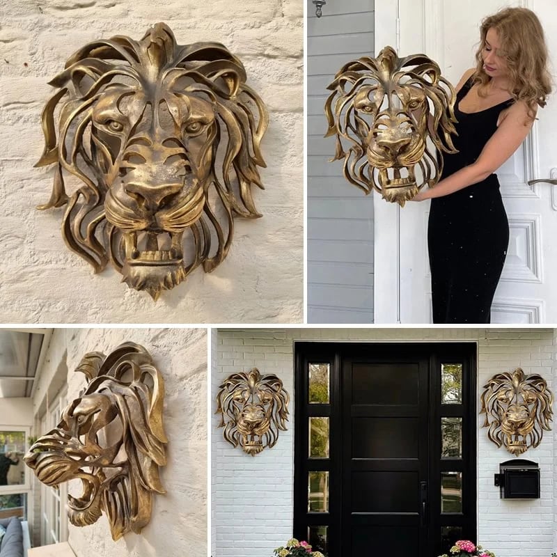 Metalen Leeuwenkop Wanddecoratie