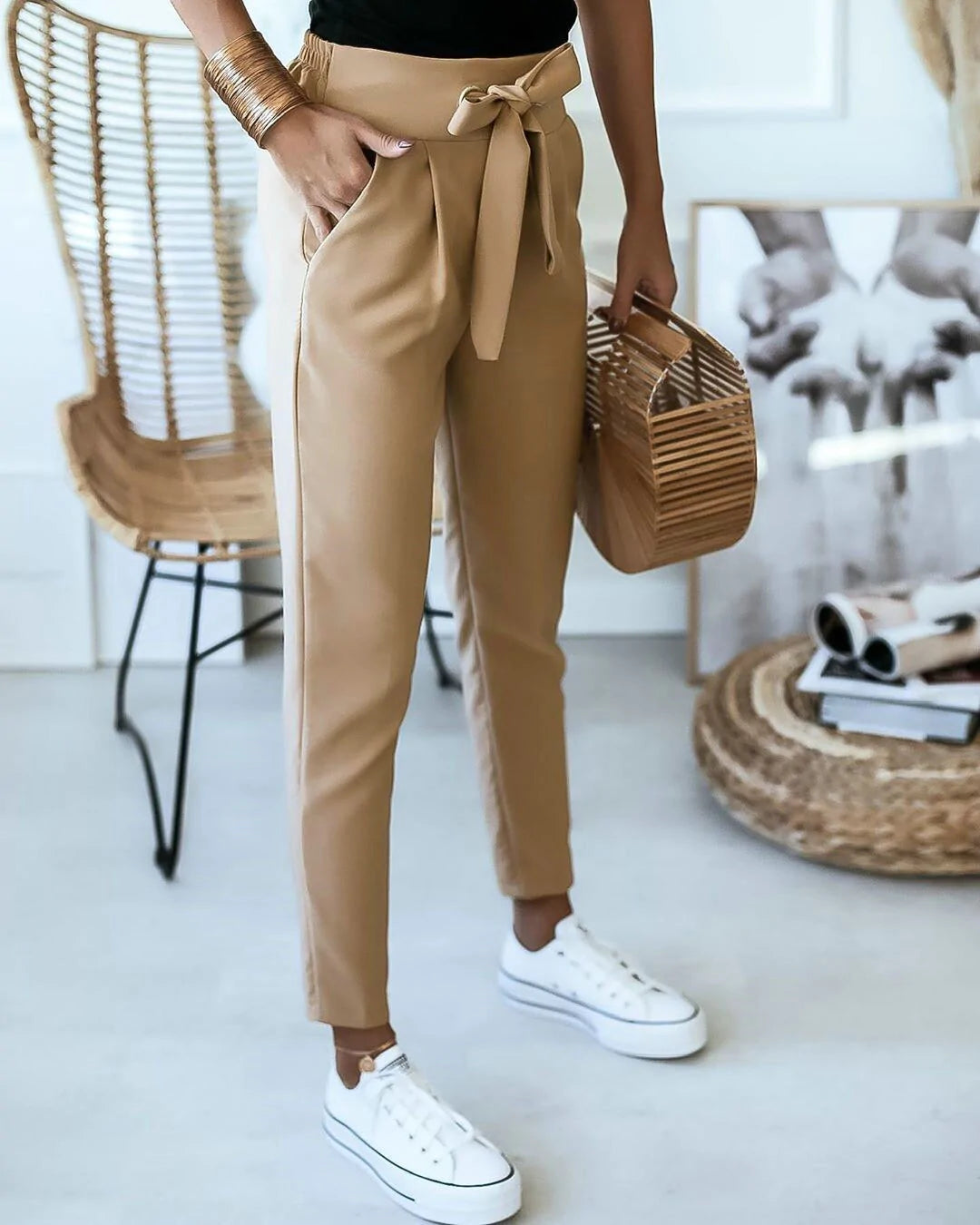 CASUAL HOGE TAILLE BROEK,   2 HALEN 1 BETALEN!