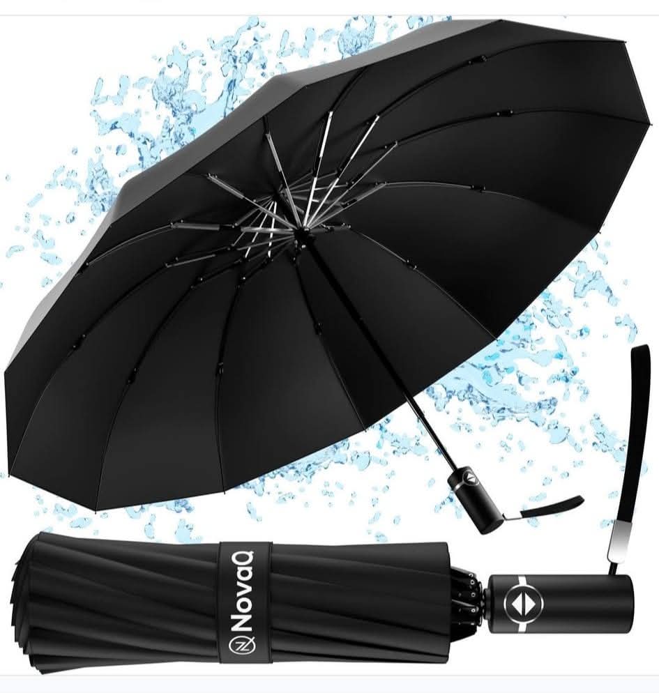 Automatische Opvouwbare Paraplu - Omgekeerd Design - Windproof - Lichtgewicht - Reflectie - Omgekeerd Design - Licht Groen
