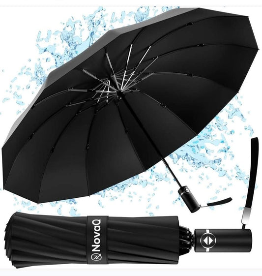 Automatische Opvouwbare Paraplu - Omgekeerd Design - Windproof - Lichtgewicht - Reflectie - Omgekeerd Design - Licht Groen