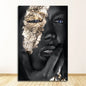 En Prints Scandinavische Wall Art Foto Voor Woonkamer Afrikaanse Art Zwart En Goud Vrouw Olieverfschilderij Cuadros posters