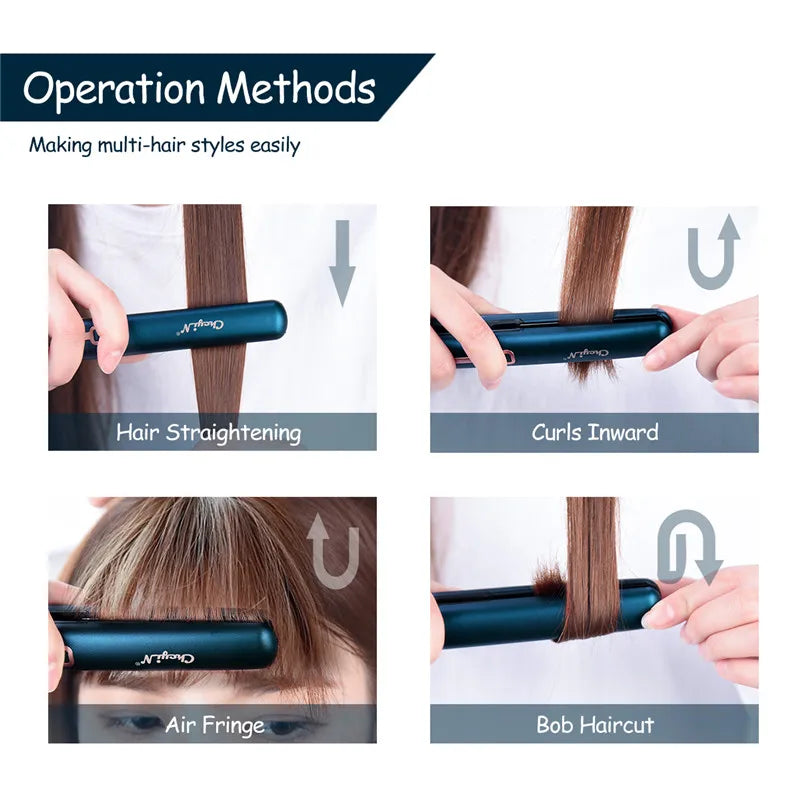 Mini Professionele 2 In 1 Draagbare Haarkrultang Stijltang Platte Ijzeren Haren Rechttrekken Golfplaten Styling Tools 48