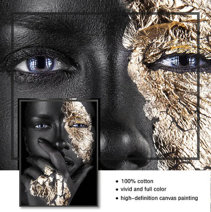 En Prints Scandinavische Wall Art Foto Voor Woonkamer Afrikaanse Art Zwart En Goud Vrouw Olieverfschilderij Cuadros posters