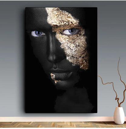 En Prints Scandinavische Wall Art Foto Voor Woonkamer Afrikaanse Art Zwart En Goud Vrouw Olieverfschilderij Cuadros posters