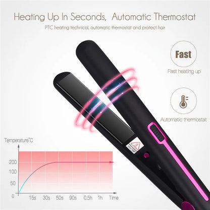Mini Professionele 2 In 1 Draagbare Haarkrultang Stijltang Platte Ijzeren Haren Rechttrekken Golfplaten Styling Tools 48