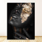 En Prints Scandinavische Wall Art Foto Voor Woonkamer Afrikaanse Art Zwart En Goud Vrouw Olieverfschilderij Cuadros posters