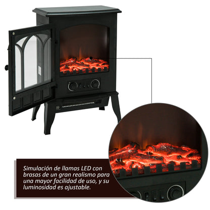 Homcom Elektrische Open Haard Decoratieve Vloerverwarming Kachel 1000/2000W