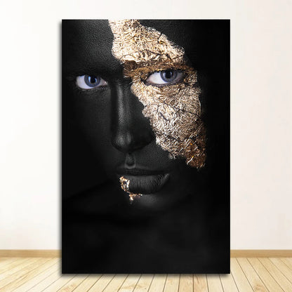 En Prints Scandinavische Wall Art Foto Voor Woonkamer Afrikaanse Art Zwart En Goud Vrouw Olieverfschilderij Cuadros posters