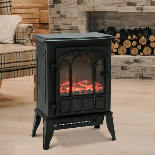 Homcom Elektrische Open Haard Decoratieve Vloerverwarming Kachel 1000/2000W