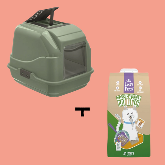 Imac - Easy Cat 2Nd Life Kattenbak Groen + Easypets Houtkorrels (10 LTR)