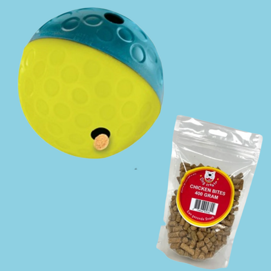 Nina Ottosson - Tumble Blauw + Dog Treatz Chicken Bites