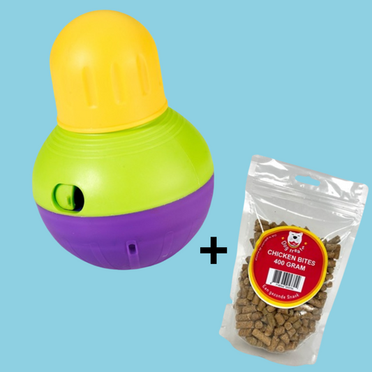 Starmark - Bob-A-Lot Voerkegel Met Dog Treatz Chicken Bites - Combideal