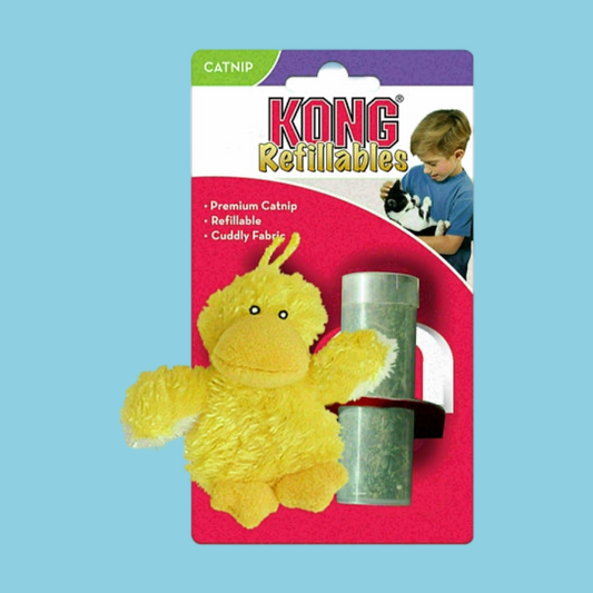 Kong - Kat Pluche Eend Geel Catnip