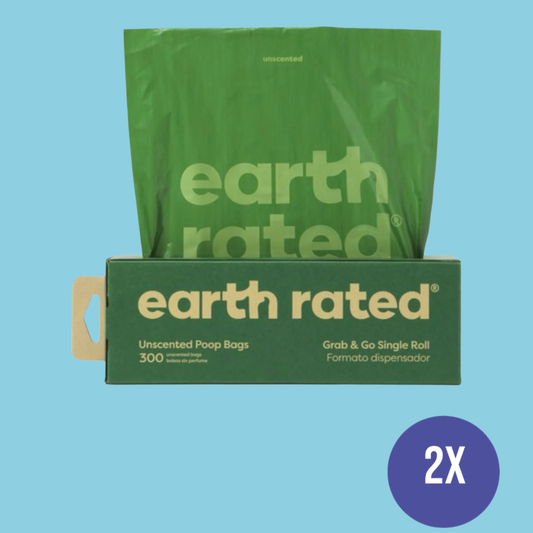Earth Rated - Poepzakjes Geurloos - 2x 300 Stuks