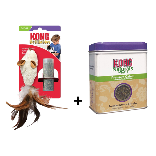 Kong - Feather Muis + Catnip Navulling (30 Gram) - Combideal