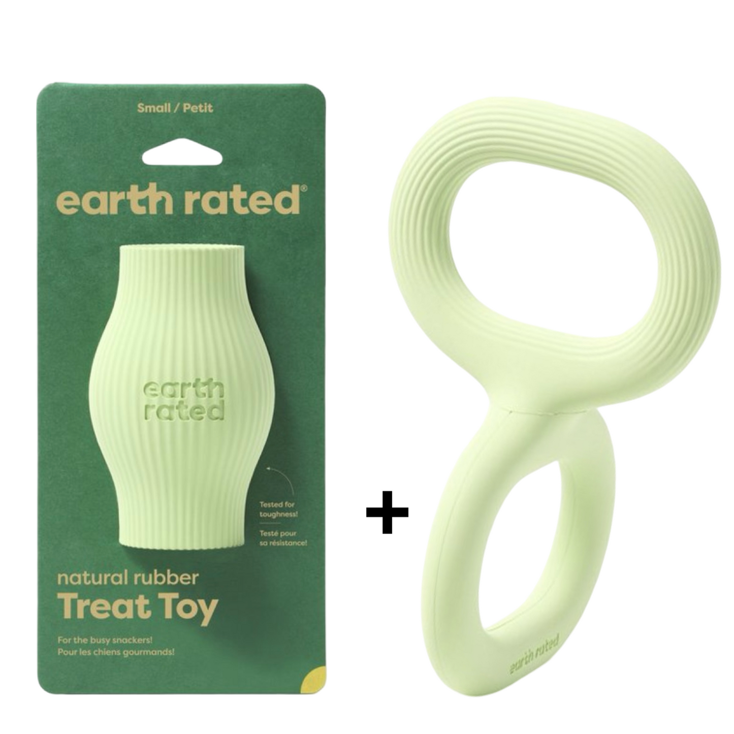 Earth Rated - Treat Toy Rubber + Tug Toy Rubber Combideal