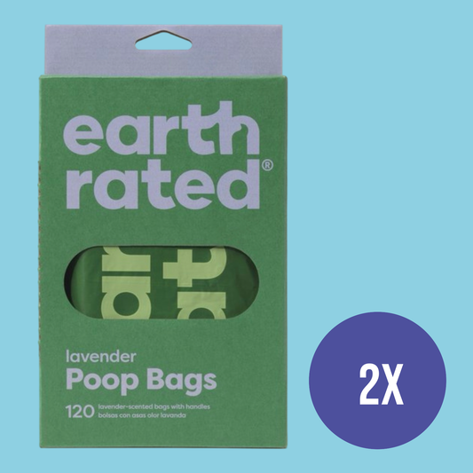 Combideal - Earth Rated Poepzakjes Met Handvat Lavendel - 2x 120 Stuks