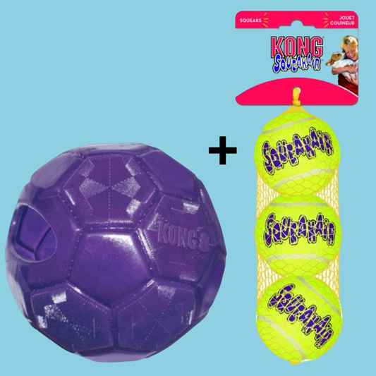 Combideal - Kong Flexball + Squeakair Balls Medium (6 CM)