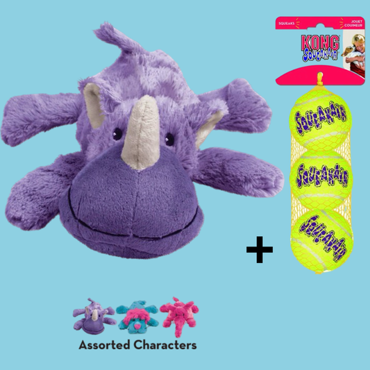 Combideal Kong Cozie Brights Assorti + Squeakairs