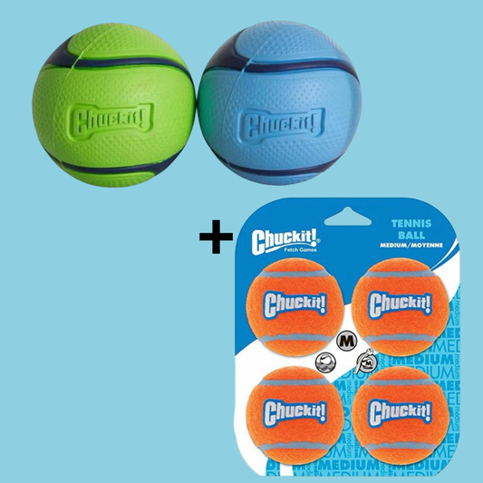 Combideal Chuckit Sniff Ball Combo + SqueakairsTennisballen