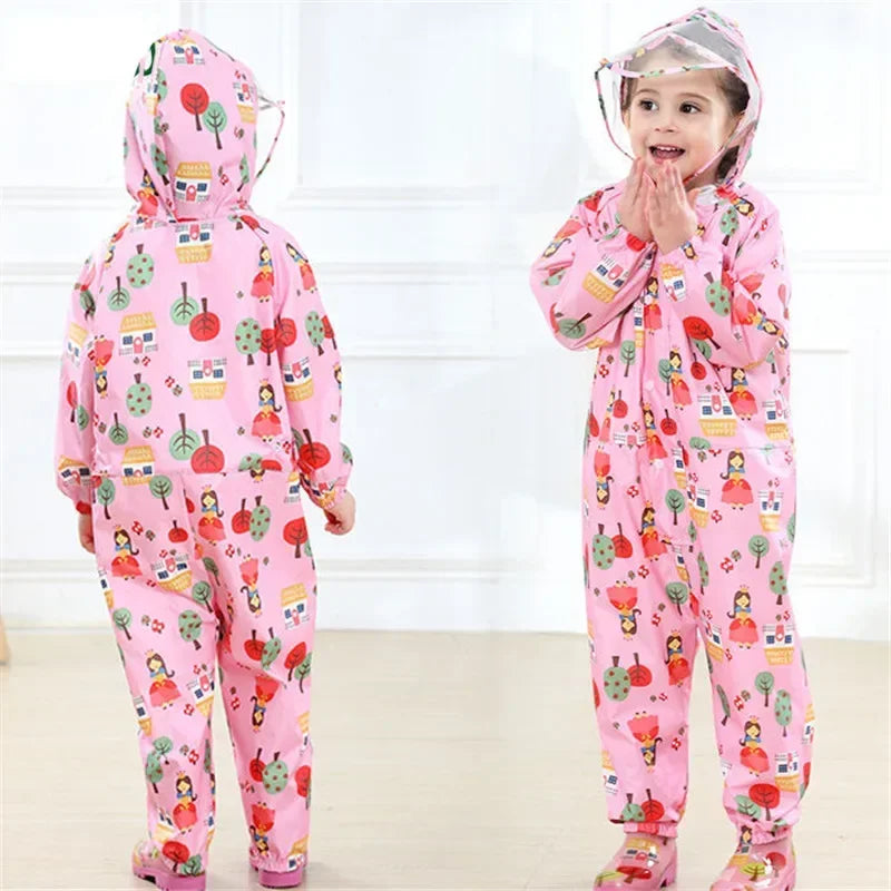 Kinderregenjassen Fashion Print Desing Waterdichte Jumpsuit Kids Regenbroek Voor Baby Jongens Meisjes 2-10 Y
