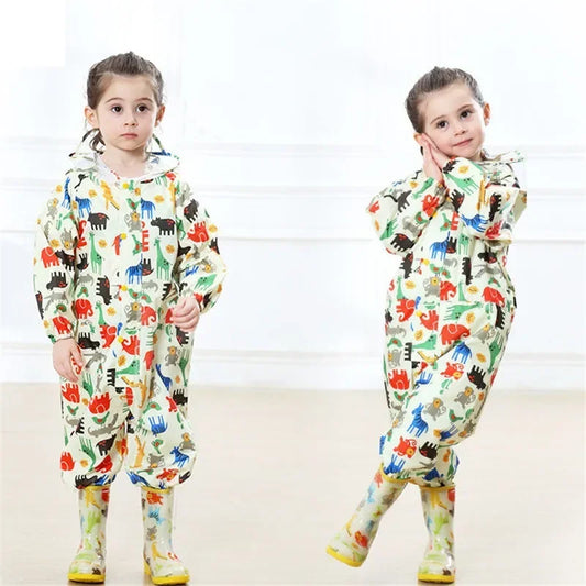 Kinderregenjassen Fashion Print Desing Waterdichte Jumpsuit Kids Regenbroek Voor Baby Jongens Meisjes 2-10 Y