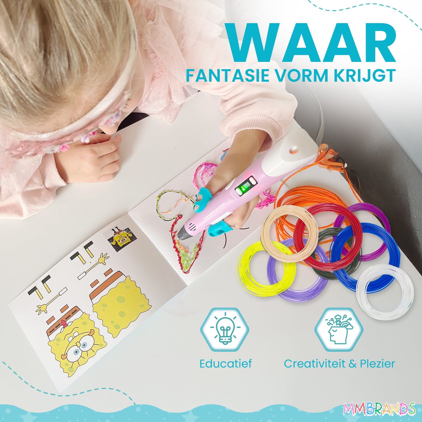 3D Pen Starterspakket - Gerecycled Filament - 10 Kleuren