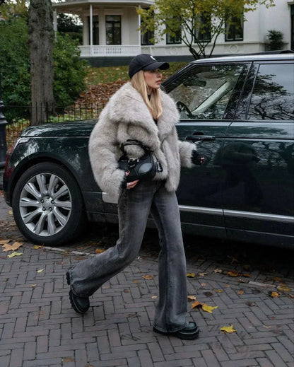 Amelia | Luxe Faux Fur Jas | Winter Elegantie | Zachte Pluche