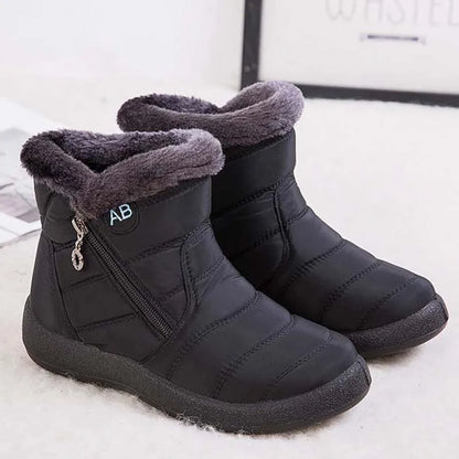 damesschoenen met een rits en bont van binnen