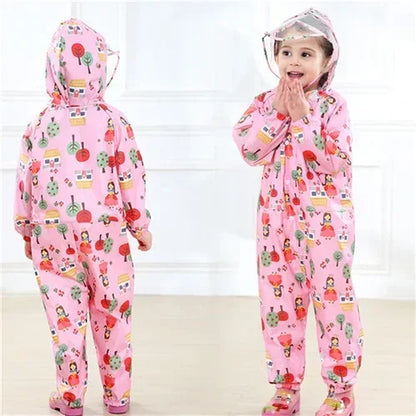 Kinderregenjassen Fashion Print Desing Waterdichte Jumpsuit Kids Regenbroek Voor Baby Jongens Meisjes 2-10 Y