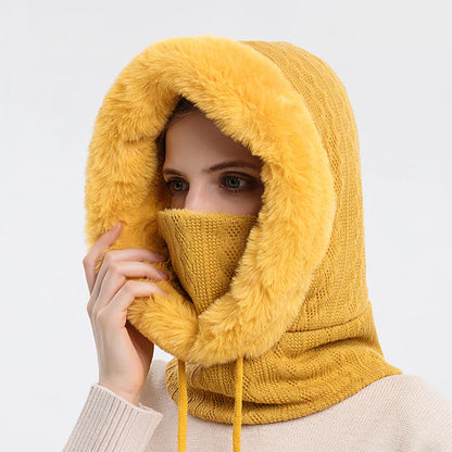 Luxe Gebreide Bont Gevoerde Nekwarmer