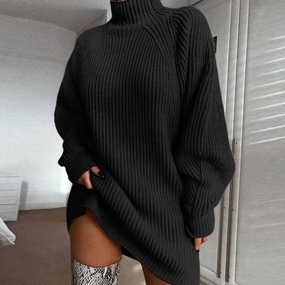 Herfst Winter Gebreide Coltrui Trui Jurk