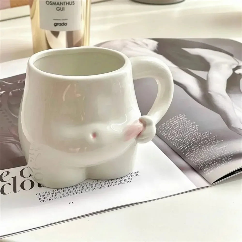 320Ml Grappige Keramische Koffiekop Schattige Dikke Buik Mok Art Design Waterbeker Woonkamer Woonaccessoires Creatieve Mok Cadeau