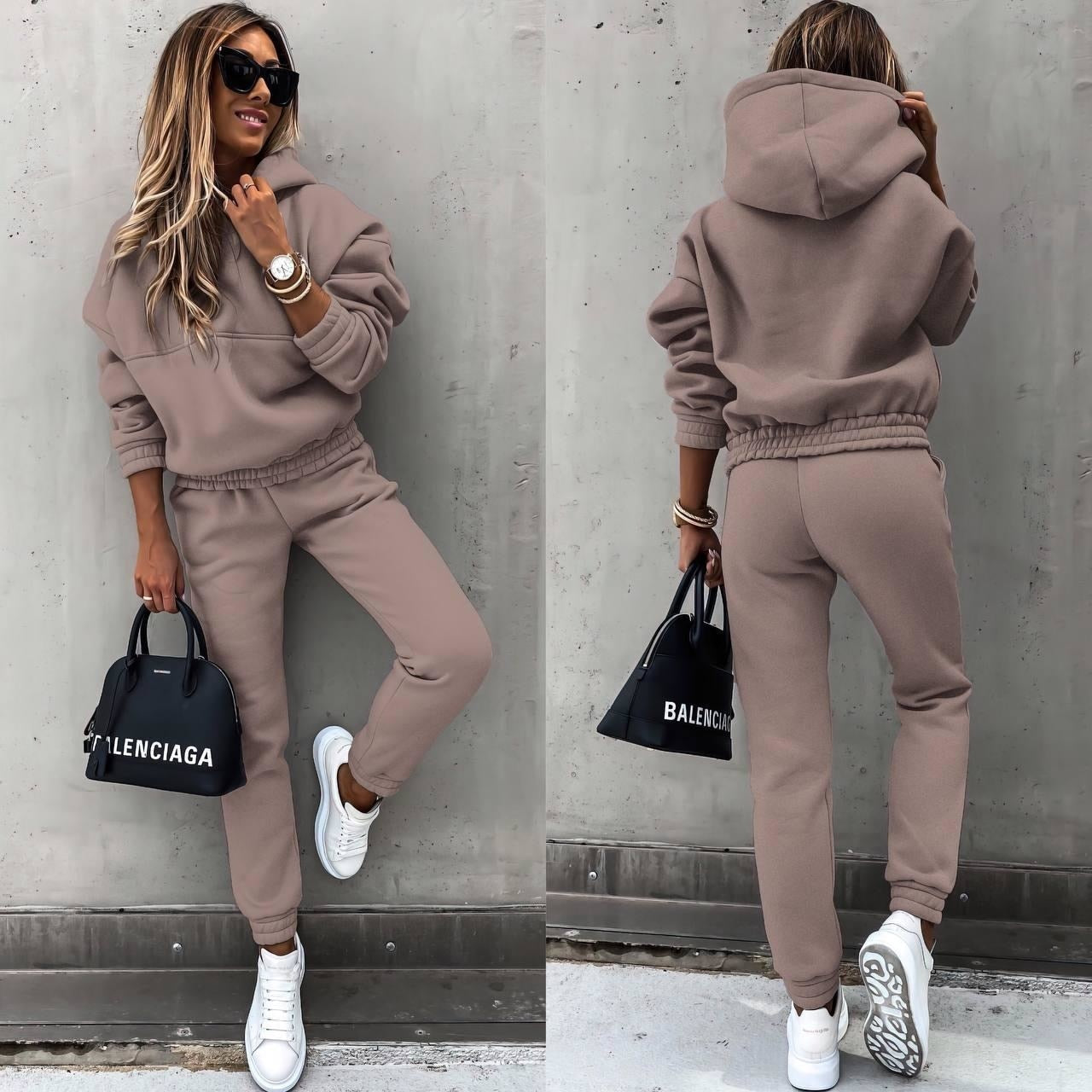 Trendy Capuchon Trui met Joggingbroek Set voor Dames