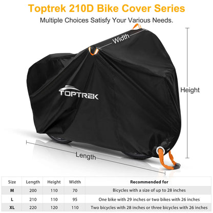 Toptrek Fietshoes 210D Oxford Buitenopslag Waterdicht en anti-UV Fietshoes met waterdicht membraan voor twee fietsen
