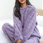 Coral fluwelen pyjamaset voor dames