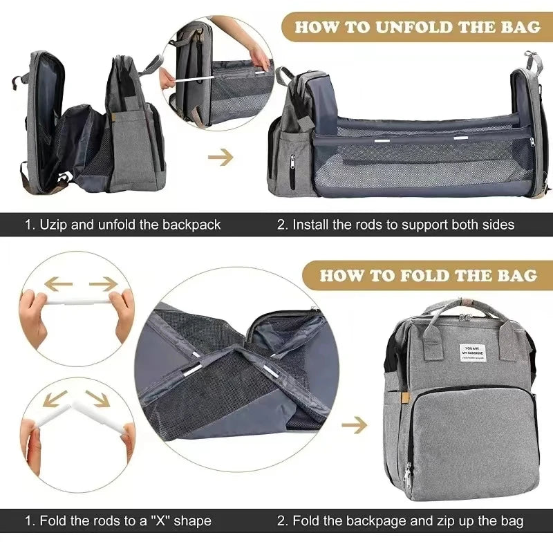 2-in-1 tas voor baby luiers