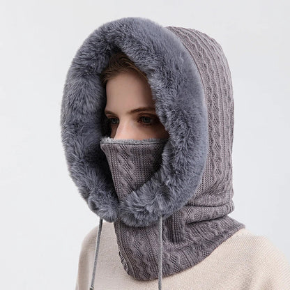 Luxe Gebreide Bont Gevoerde Nekwarmer