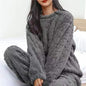 Coral fluwelen pyjamaset voor dames