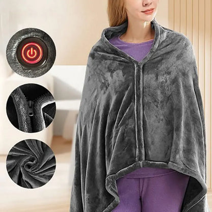 Usb Elektrische Verwarmde Deken 3 Verwarmingsniveaus Fleece Verwarmde Deken Draagbare Verwarming Lap Deken Snel Verwarmde Cape Pad