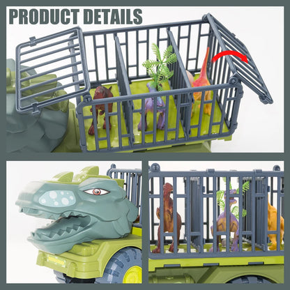 Kiddel XL Dinosaurus auto truck met kooi inclusief dinosaurussen - Dinosaurus speelgoed kinderen